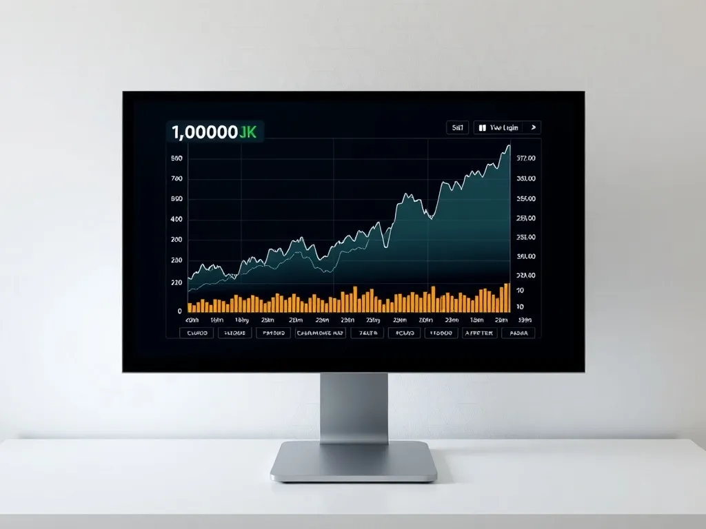 A minimalist data visualization chart on a screen, clean aes