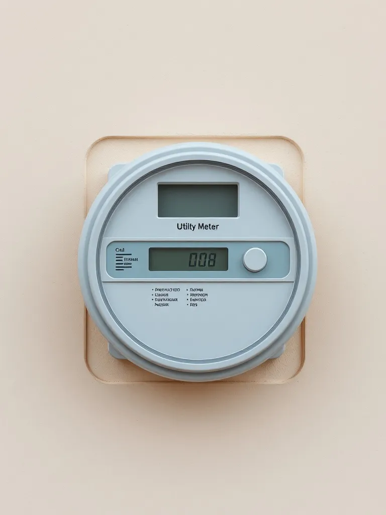 A minimalist close-up of a modern smart utility meter on a c